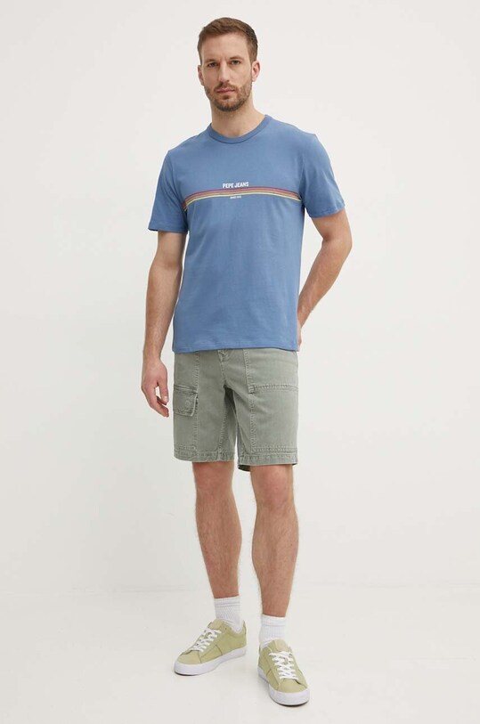 Бавовняна футболка Pepe Jeans ADUR PM509427 блакитний AW24