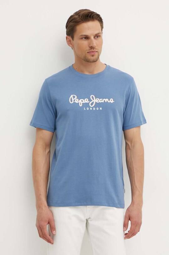 Одяг Бавовняна футболка Pepe Jeans ABEL PM509428 блакитний