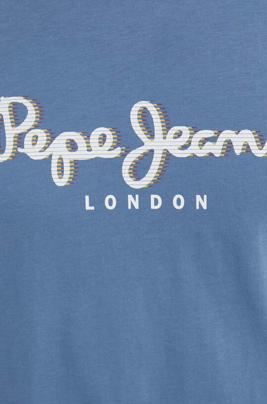 Бавовняна футболка Pepe Jeans ABEL блакитний PM509428