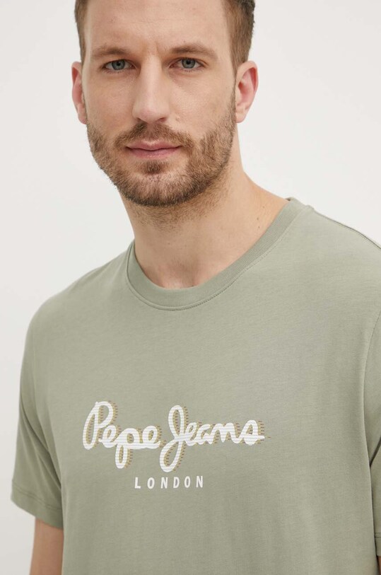 Хлопковая футболка Pepe Jeans ABEL хлопок зелёный PM509428