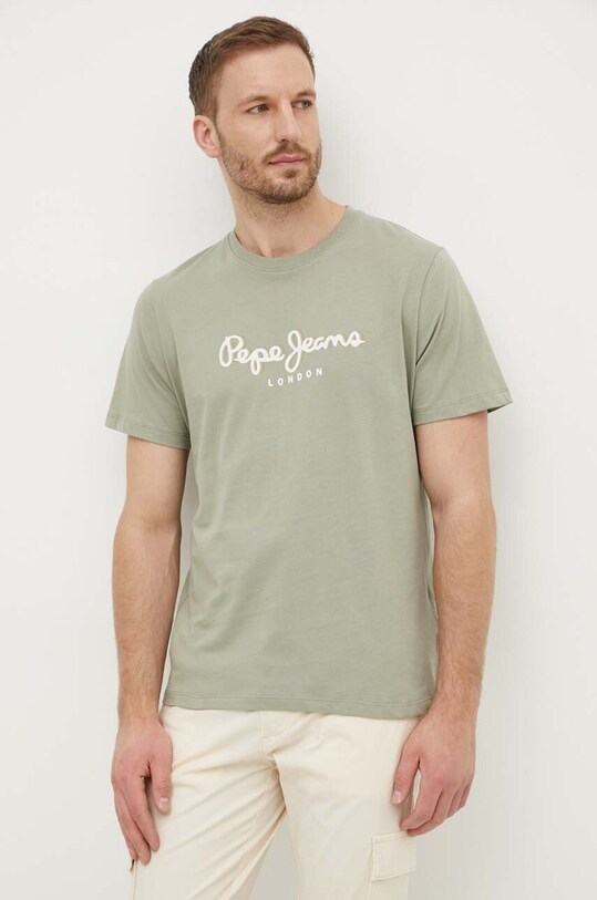Хлопковая футболка Pepe Jeans ABEL зелёный PM509428