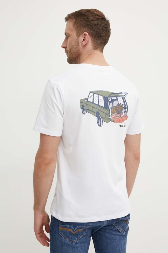 Bavlnené tričko Pepe Jeans ARMIND potlač biela PM509642