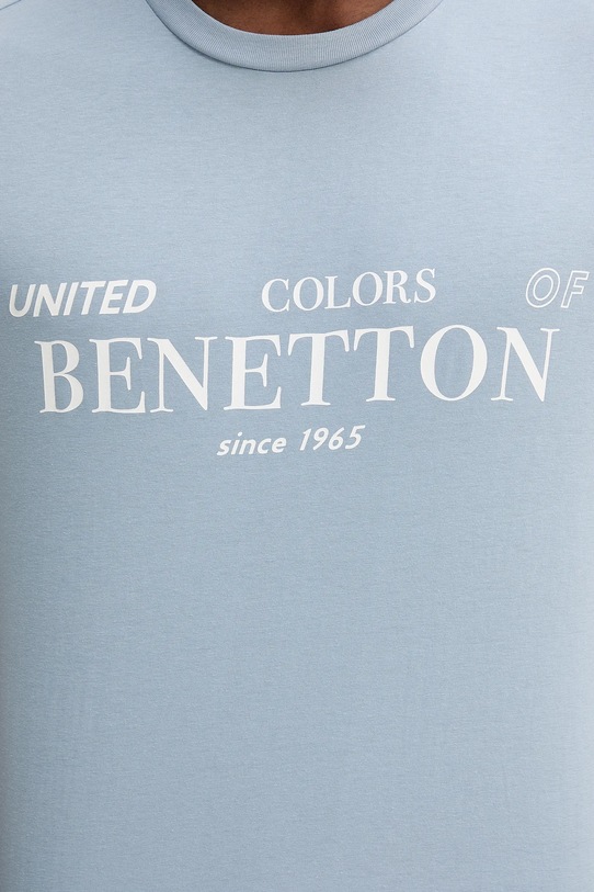 Bombažna kratka majica United Colors of Benetton 3I1XU1096 modra