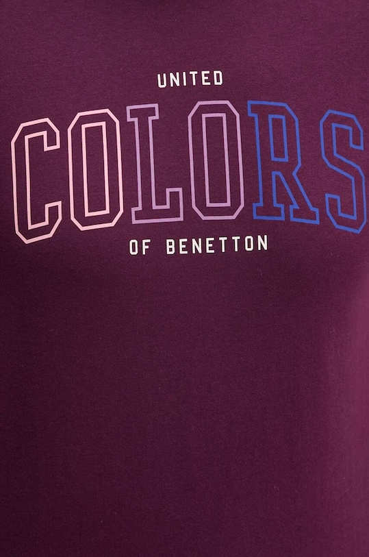 United Colors of Benetton t-shirt bawełniany 3I1XU1096 fioletowy