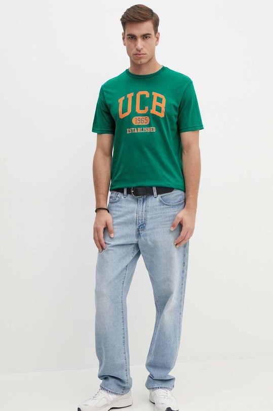 Хлопковая футболка United Colors of Benetton 3I1XU1096 зелёный AW25