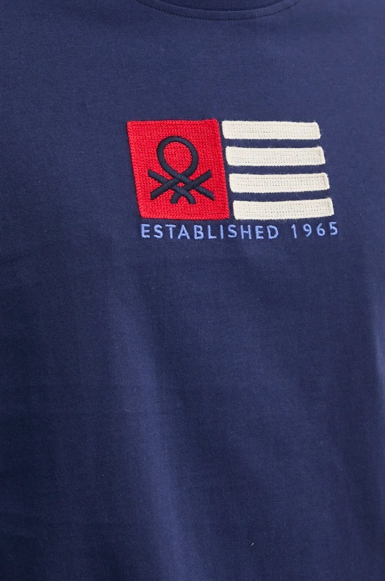 United Colors of Benetton tricou din bumbac 3VTEU109G bleumarin