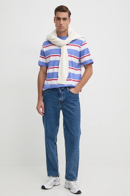 Хлопковая футболка United Colors of Benetton 38Y3U109J фиолетовой AW24
