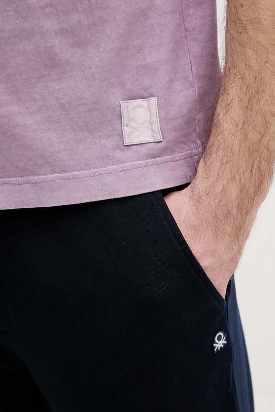 United Colors of Benetton majica za muškarce od pamuka 3ZITU1098 ljubičasta