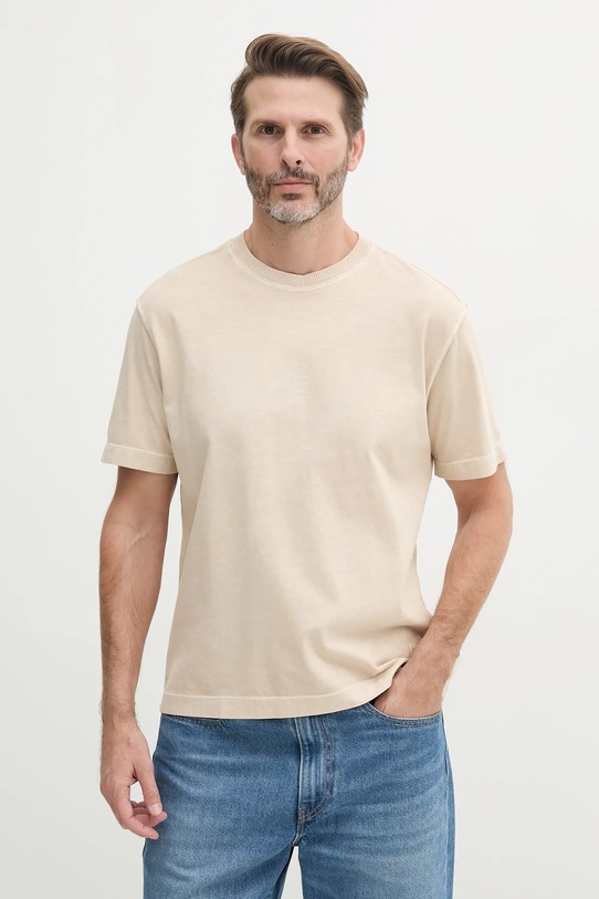 United Colors of Benetton t-shirt bawełniany bawełna beżowy 3ZITU1098