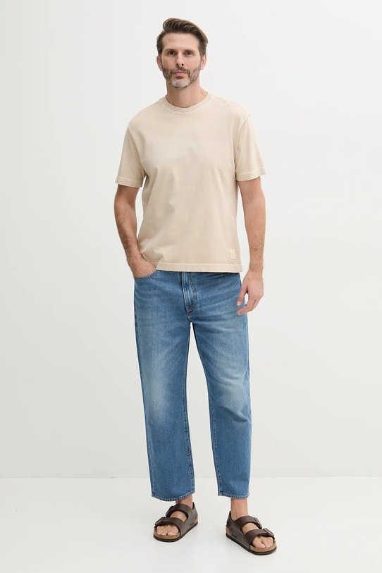 United Colors of Benetton t-shirt bawełniany 3ZITU1098 beżowy SS25