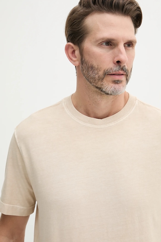 United Colors of Benetton t-shirt bawełniany beżowy 3ZITU1098