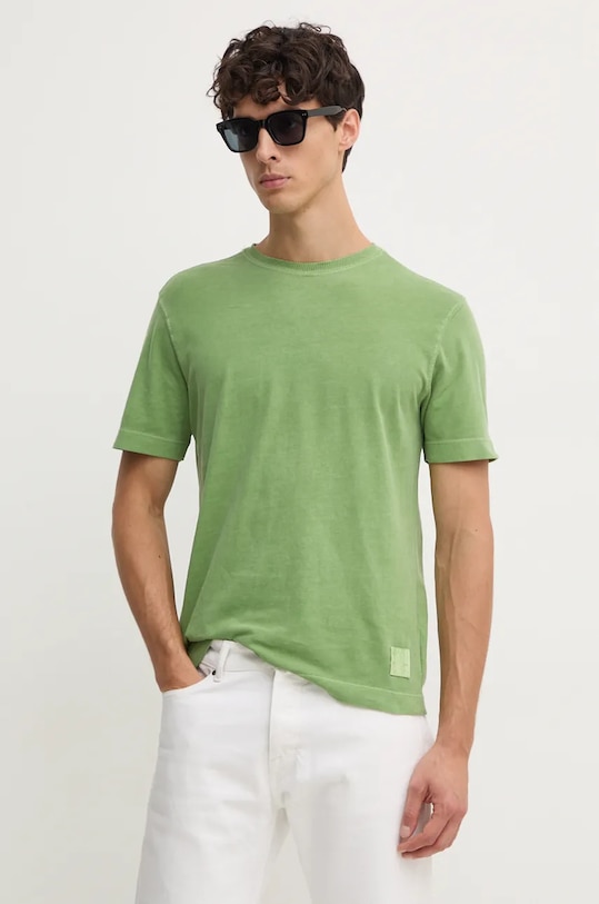 United Colors of Benetton tricou din bumbac uni verde 3ZITU1098