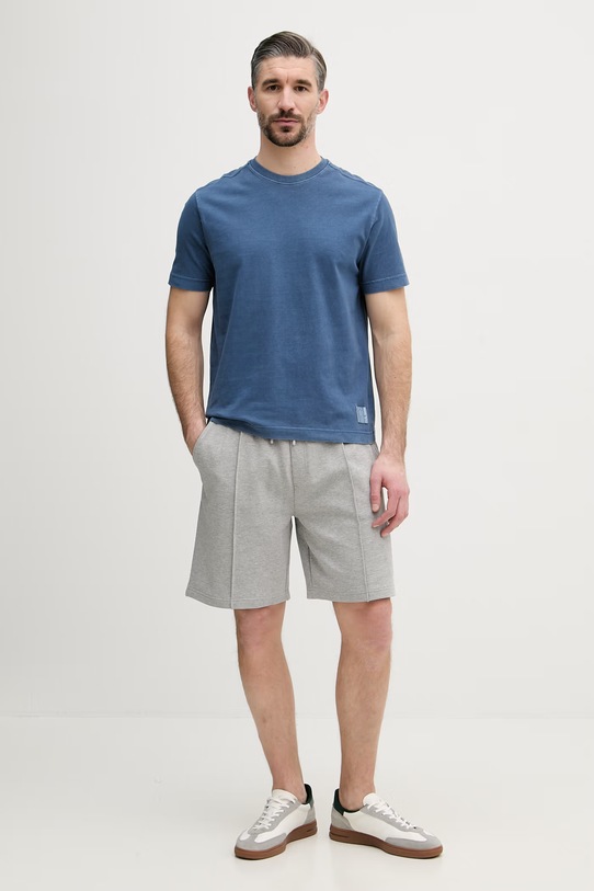 United Colors of Benetton majica za muškarce od pamuka 3ZITU1098 plava SS26