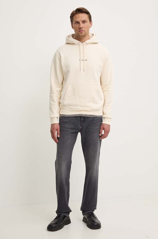 Bavlněné tričko The Kooples HTSC29003K hnědá AW24