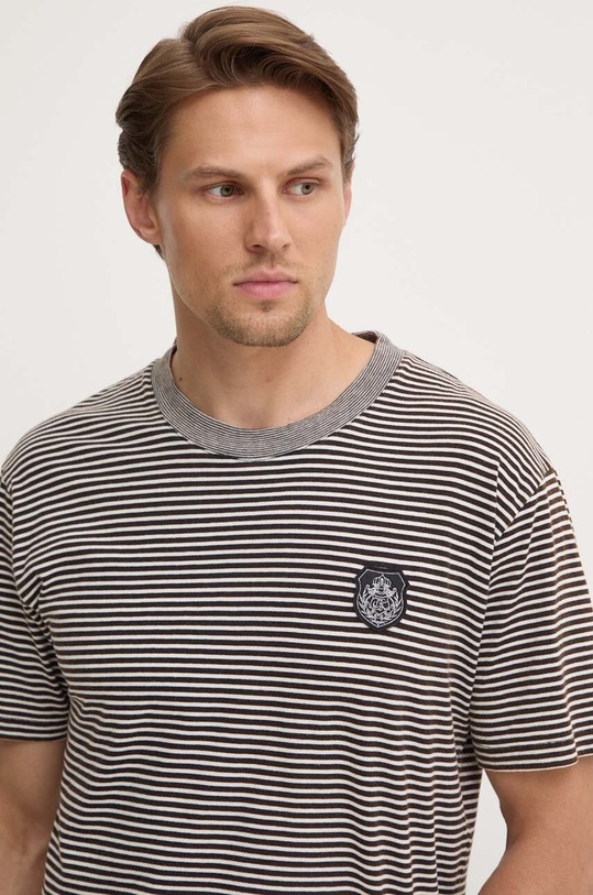 The Kooples t-shirt bawełniany brązowy HTSC29003K