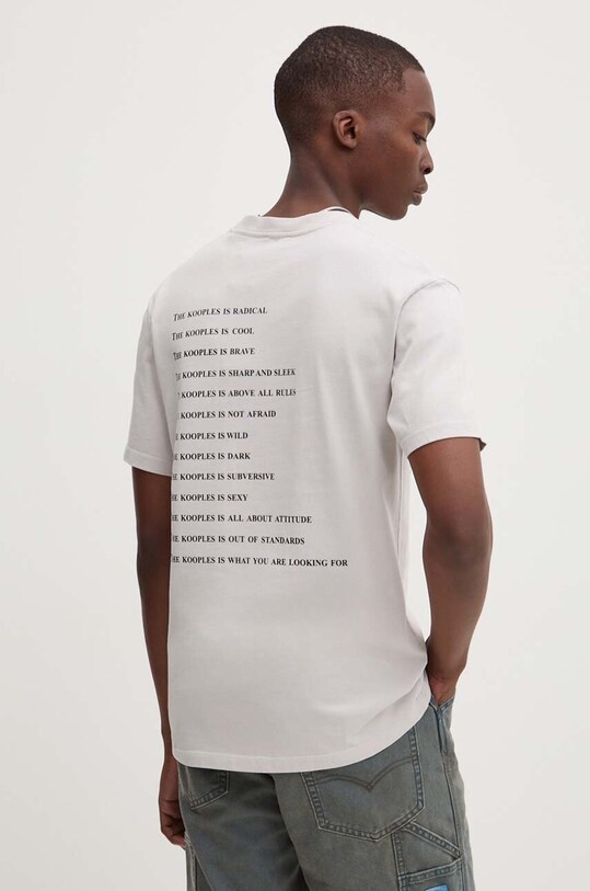Odzież The Kooples t-shirt bawełniany HTSC29014K szary