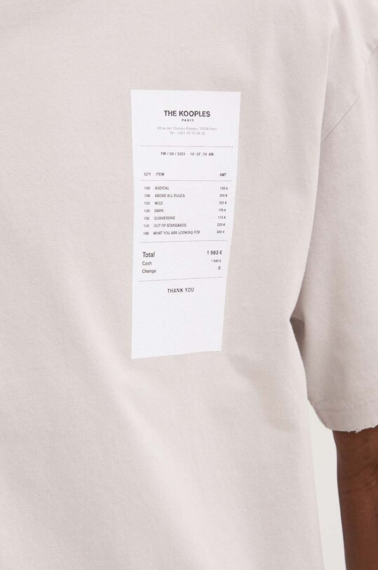Хлопковая футболка The Kooples HTSC29016K бежевый