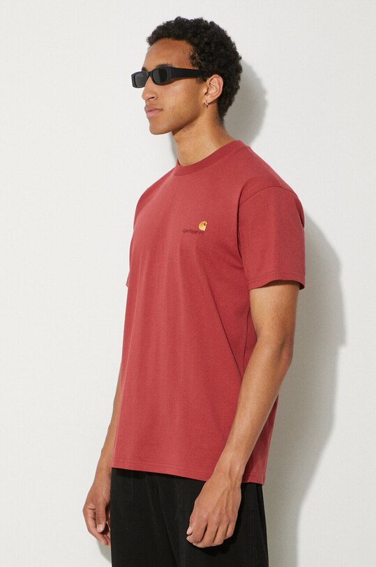 Carhartt WIP cotton t-shirt American Script maroon I029956.002XX