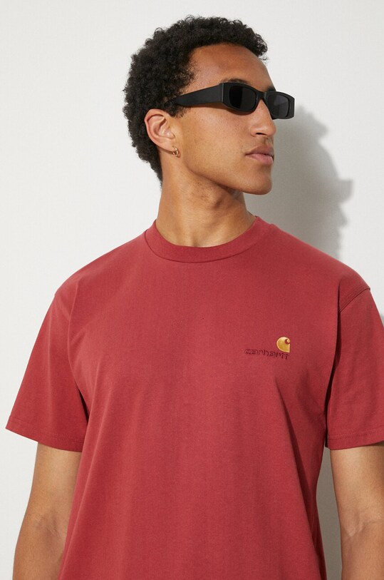 Carhartt WIP cotton t-shirt American Script I029956.002XX maroon