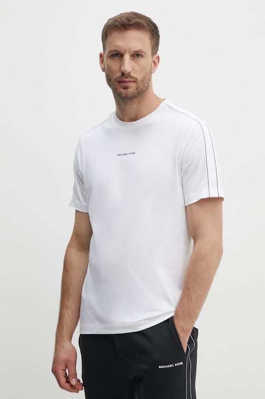 Bavlněné tričko Michael Kors nášivka bílá CT4524E1V2