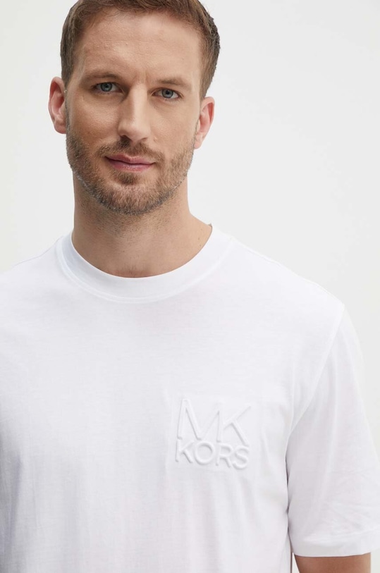 Βαμβακερό μπλουζάκι Michael Kors λευκό CT4525K1V2