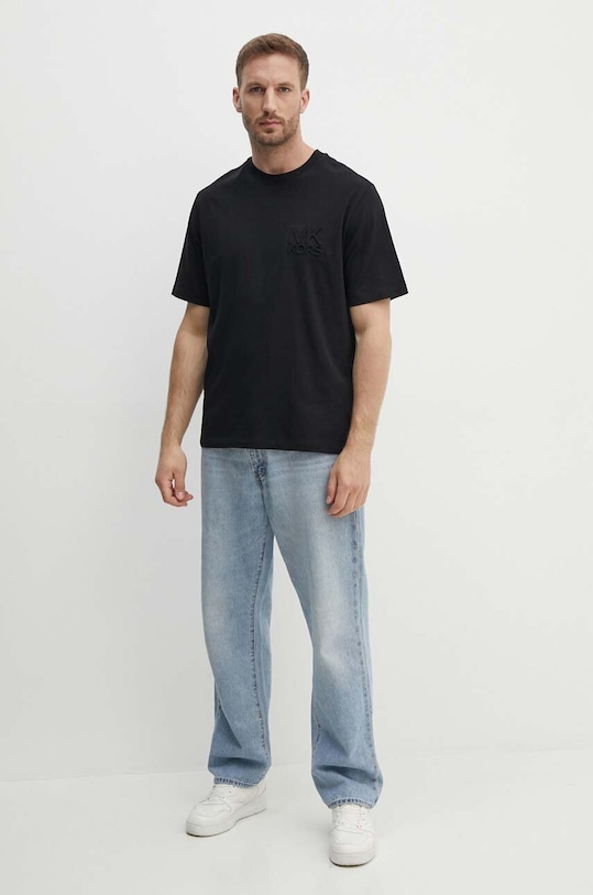 Βαμβακερό μπλουζάκι Michael Kors CT4525K1V2 μαύρο AW24