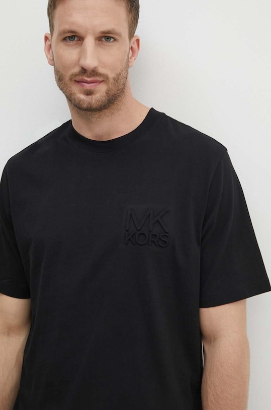 Βαμβακερό μπλουζάκι Michael Kors μαύρο CT4525K1V2