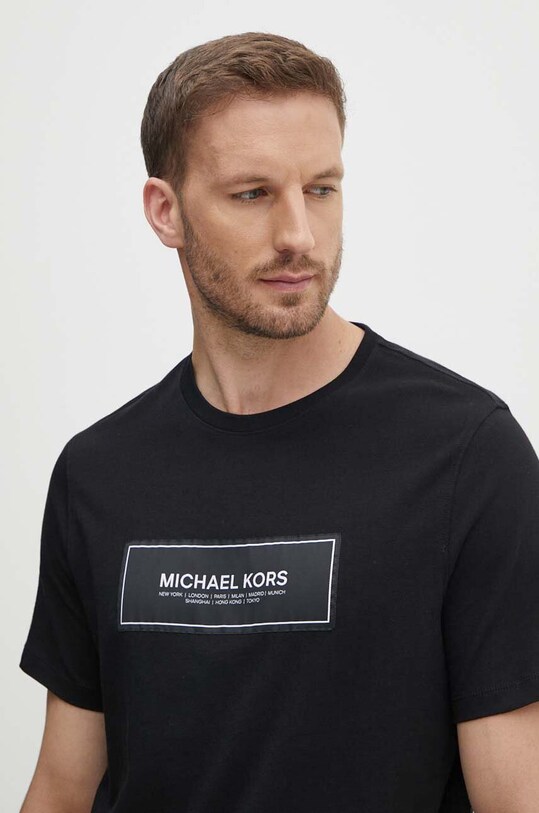 Michael Kors tricou din bumbac negru CT4525L1V2