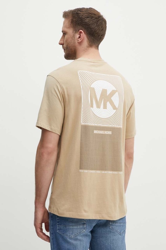 Michael Kors t-shirt bawełniany nadruk beżowy CT4525NFV4