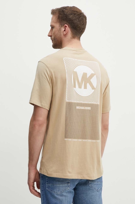 Michael Kors t-shirt bawełniany nadruk beżowy CT4525NFV4