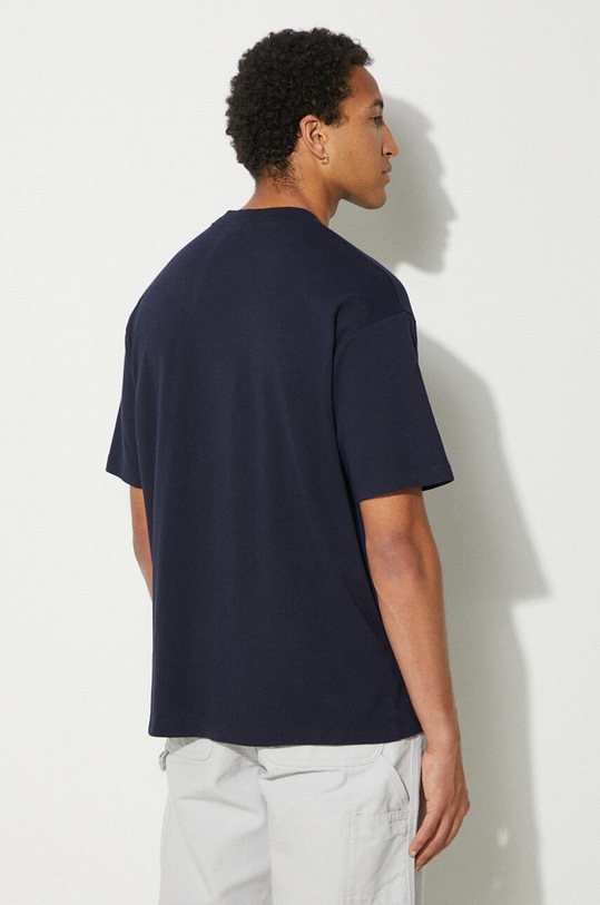 Ρούχα Βαμβακερό μπλουζάκι Drôle de Monsieur Le T-Shirt Slogan Classique PERM.TS202.CO002.NY σκούρο μπλε