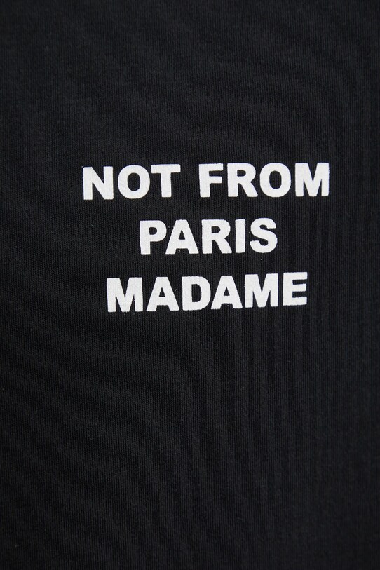 Drôle de Monsieur tricou din bumbac Le T-Shirt Slogan PERM.TS203.CO002.BL negru