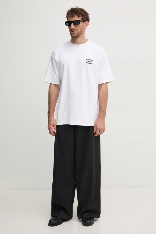 Drôle de Monsieur pamut póló Le T-Shirt Slogan PERM.TS203.CO002.OPW fehér AW24