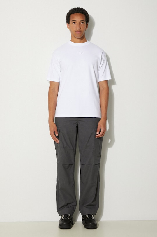 Bavlnené tričko Drôle de Monsieur Slogan Classique PERM.TS202.CO002.OPW biela AW24