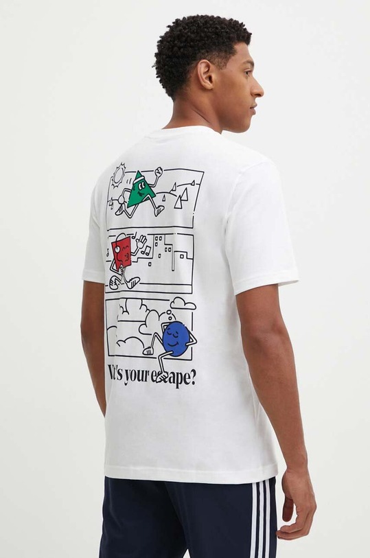 adidas tricou din bumbac print bej IW2646