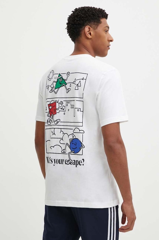 adidas tricou din bumbac print bej IW2646