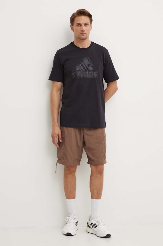 adidas t-shirt bawełniany Future Icons IW2652 czarny AW24