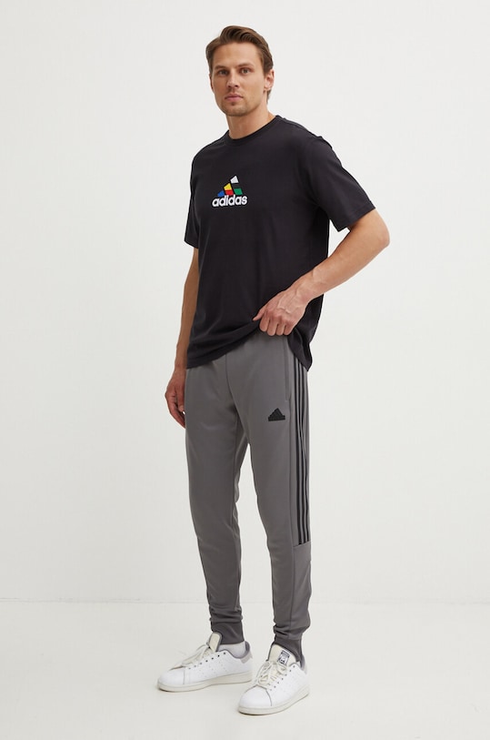 Бавовняна футболка adidas Tiro IW2672 чорний AW24