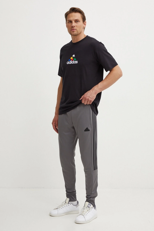 Бавовняна футболка adidas Tiro IW2672 чорний AW24