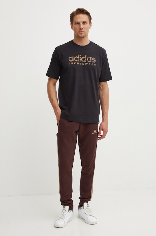 Bavlněné tričko adidas Camo IW2680 černá AW24