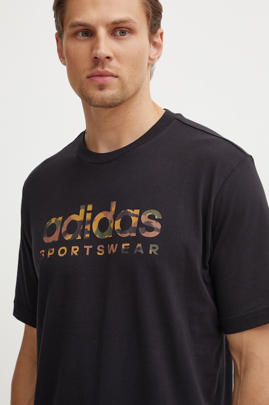 Bavlněné tričko adidas Camo černá IW2680