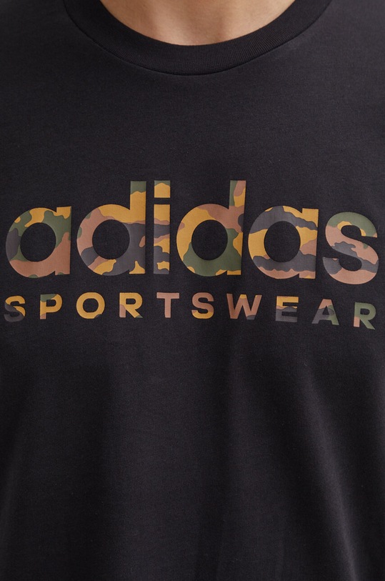 Bavlněné tričko adidas Camo IW2680 černá