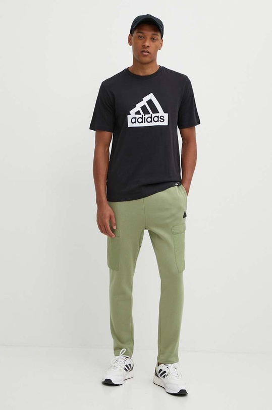 adidas t-shirt bawełniany Essentials IW2702 czarny AW24