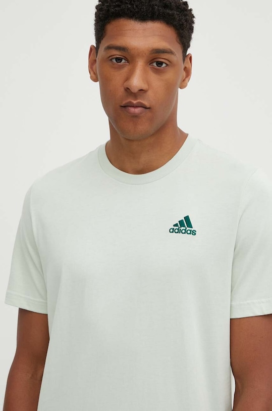 adidas t-shirt bawełniany Essentials zielony IX0119