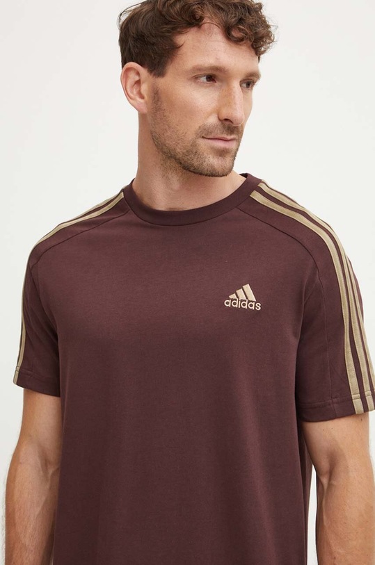 Бавовняна футболка adidas Essentials коричневий IX0158