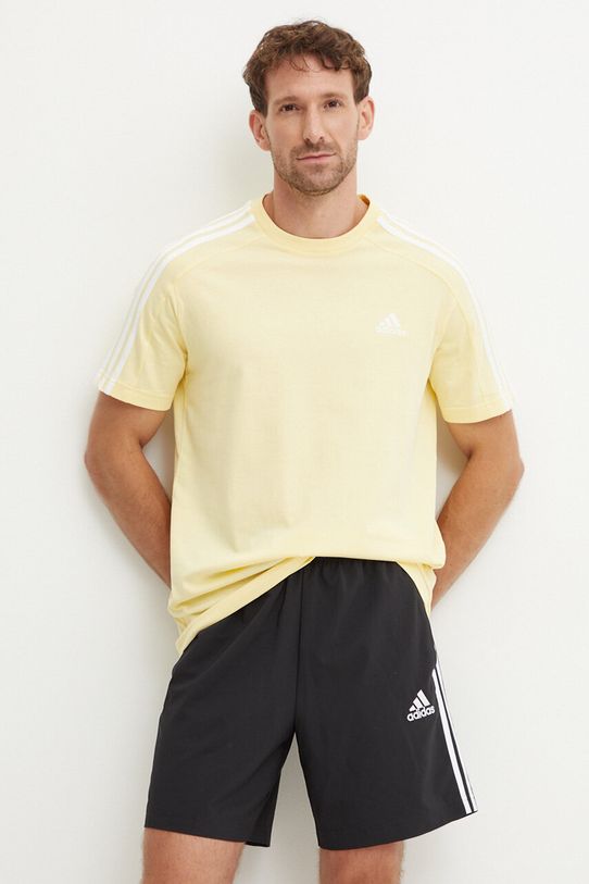 Pamučna majica adidas Essentials zlatna IX0159