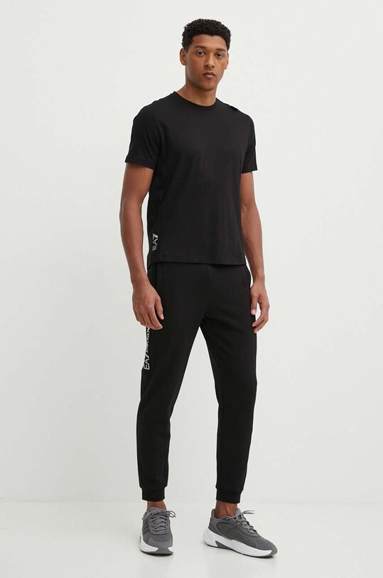 EA7 Emporio Armani tricou din bumbac PJVPZ.6DPT04.0200 negru AW24