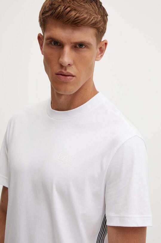 Хлопковая футболка EA7 Emporio Armani белый PJOLZ.6DPT19.1100