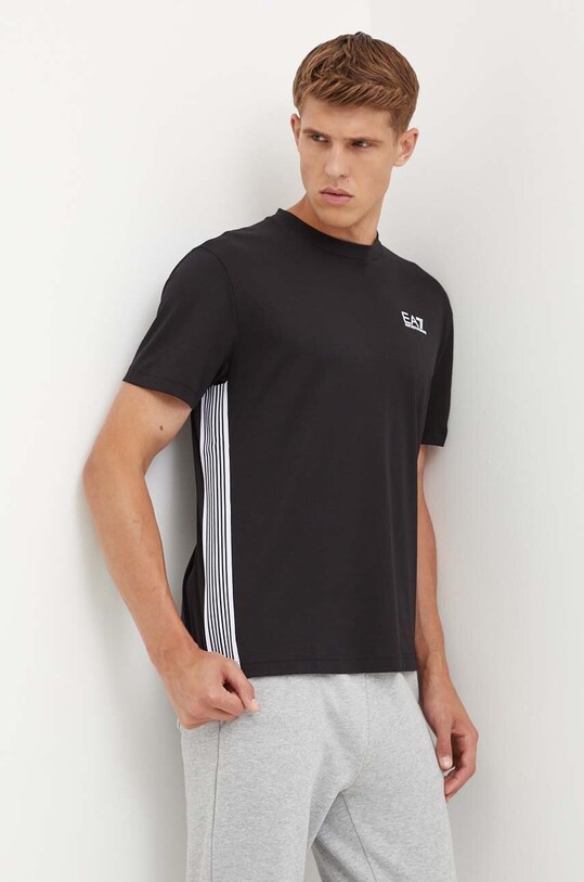 Tričko EA7 Emporio Armani potisk černá PJOLZ.6DPT19.1200