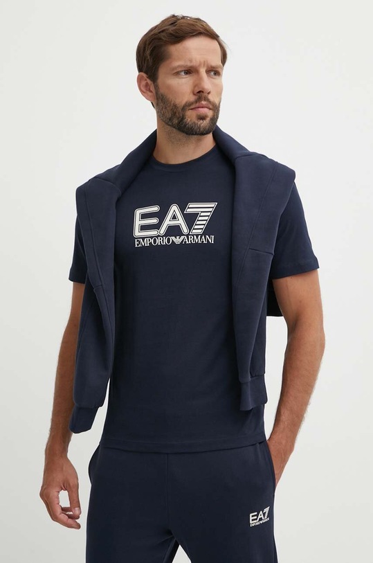 Бавовняна футболка EA7 Emporio Armani бавовна темно-синій PJVPZ.6DPT81.1562